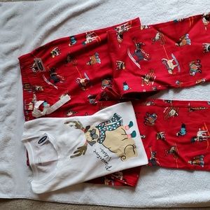 NWT Old Navy flannel PJs with Adorable Dog Theme BOTH Size Medium